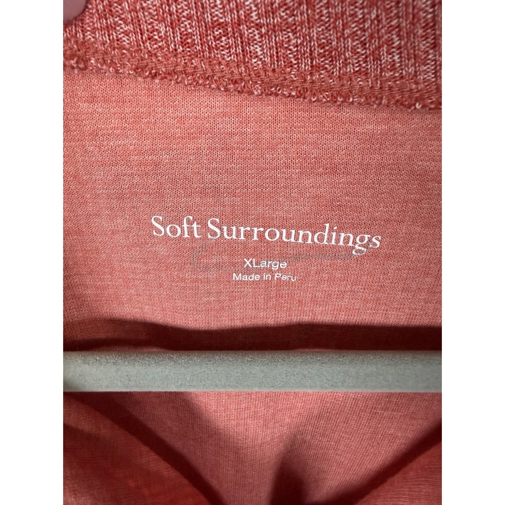 New Soft Surroundings Womens XL Lhami Zip Knit Shirt Cardigan Sweater Pink - Picture 4 of 8